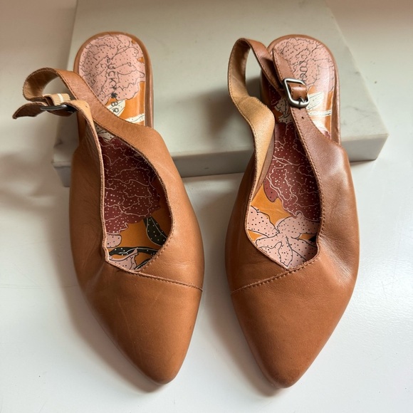 Lucky Brand Beratan Leather Brown Slingback Ballet Flats - Picture 2 of 8